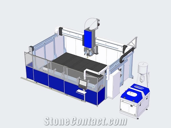 Brembana Kosmos Jet- 5 axes monolithic bridge saw jet machine