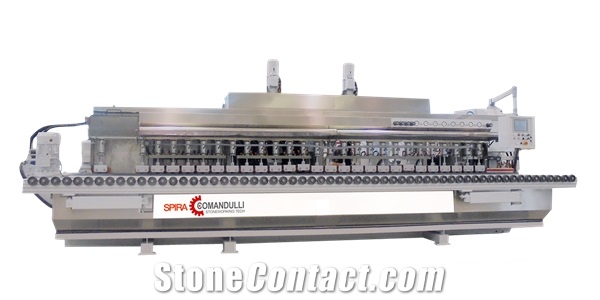 Comandulli SPIRA Belt Edge polishing machine for straight edge and pencil round profile