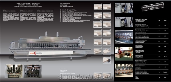 Comandulli SPIRA Belt Edge polishing machine for straight edge and pencil round profile