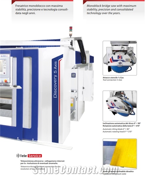 EmmeDue Discovery 5 Axis Monoblock CNC Bridge Saw