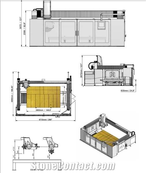 Emmedue Polar 5 Axis Plus CNC Automatic Bridge Saw Machine