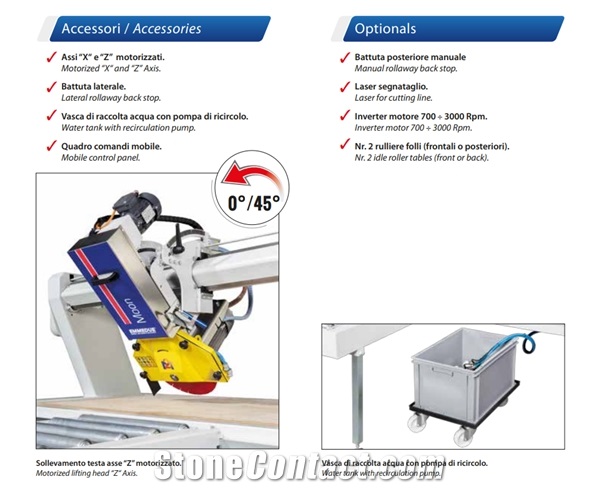 Moon Semi-Automatic Bench Saw with Fixed Bridge for Cutting Marble, Granite, Quartz, Ceramic