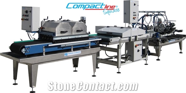 COMPACT LINE SQUARE - AUTOMATIC CUTTING AND RECTIFYING LINE FOR CERAMIC, MARBLE, STONE AND BRICK