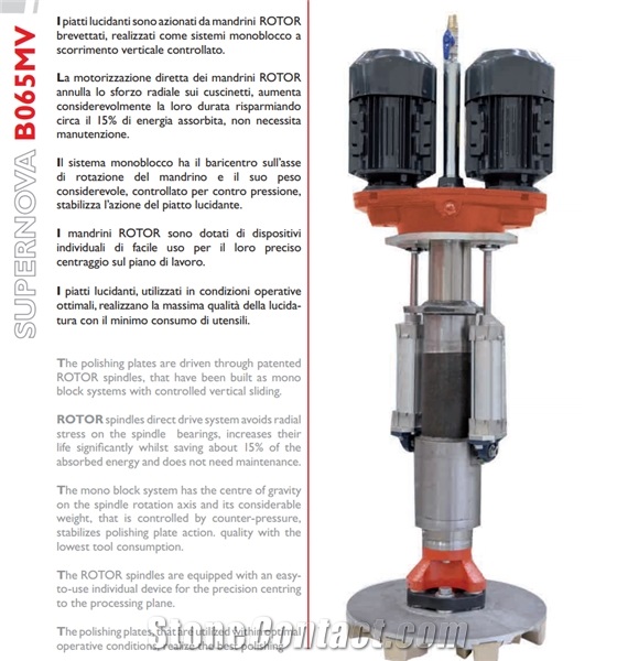 Pedrini Supernova B065MV/B080MV/B100MV Calibrating/Polishing machine for marble and travertine strips