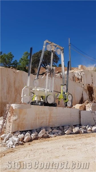 Tracked Extensible Wire Diamond Machine for block squaring- SOLARYS