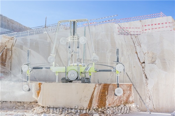 Tracked Extensible Wire Diamond Machine for block squaring- SOLARYS
