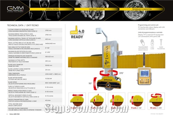 EXTRA 400 CN2 Monoblock CNC 5-Axis Sawing Machine