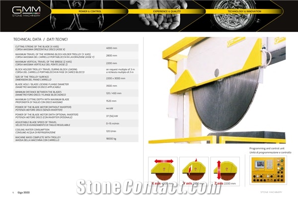 GIGA 3500 Automatic Electronic Block Cutter for Marble and Granite