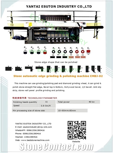   Esuton automatic stone edge/ profile grinding polishing machine