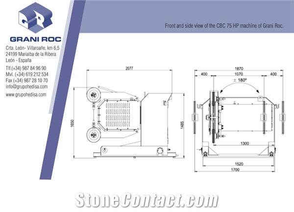 CBC 75 H.P. Quarry Diamond Wire Saw Machine