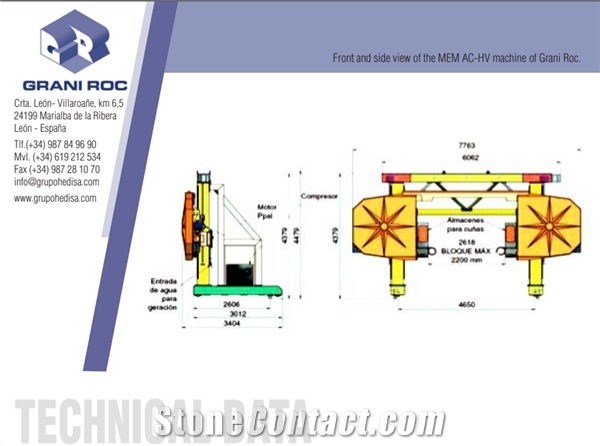 Grani Roc MEM AC-HV Single Wire Cutting for dressing, slabing stone blocks