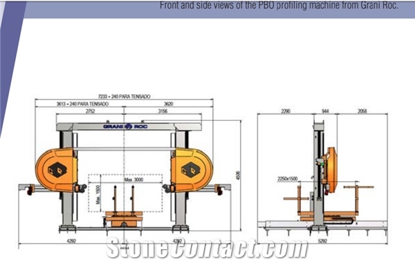 PBO 5 Axes CNC Diamond Wire Saw Profiling Machine 