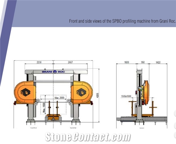 SPBO 2 Axes CNC Diamond Wire Saw Profiling, Blocks Dressing, Slab Cutting