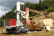 TRIMWIRE Mobile single wire saw for squaring and cutting thick slabs