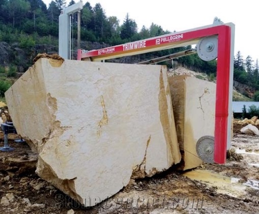 TRIMWIRE Mobile single wire saw for squaring and cutting thick slabs of marble and granite