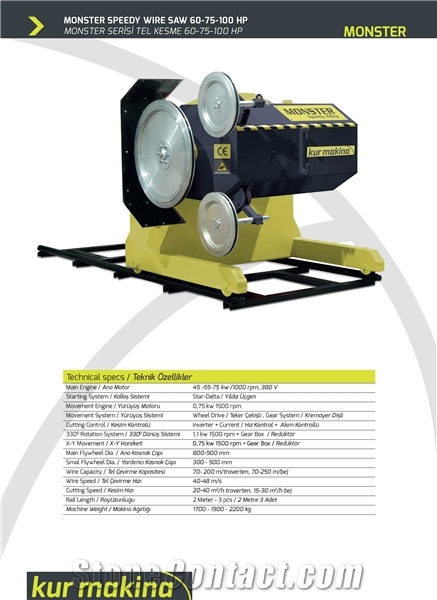 MONSTER SERIE Quarry Wire Saw Machine