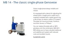 MB 14 - The classic single-phase Genovese Standard floor grinding machines