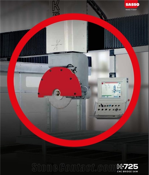K 725 5 Axis CNC Bridge Saw with tilting head and 5 interpolated axes