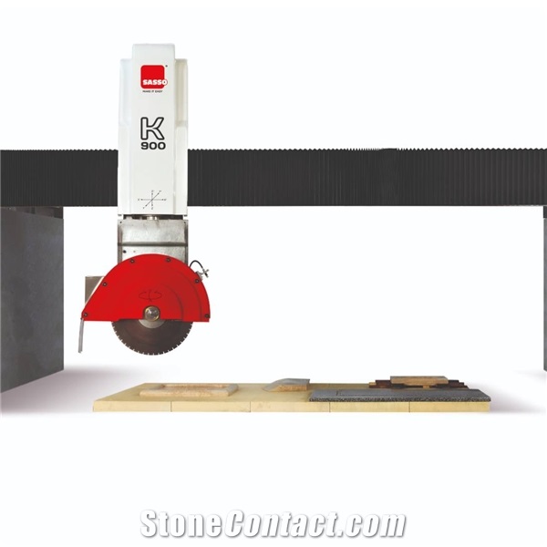 K 900 CNC bridge saw with tilting head and 5 interpolated axes