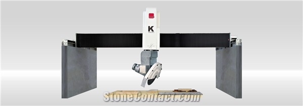 K 900 CNC bridge saw with tilting head and 5 interpolated axes