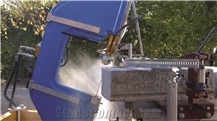 Robotic SET 600 diamond wire saw shaped and curved stones