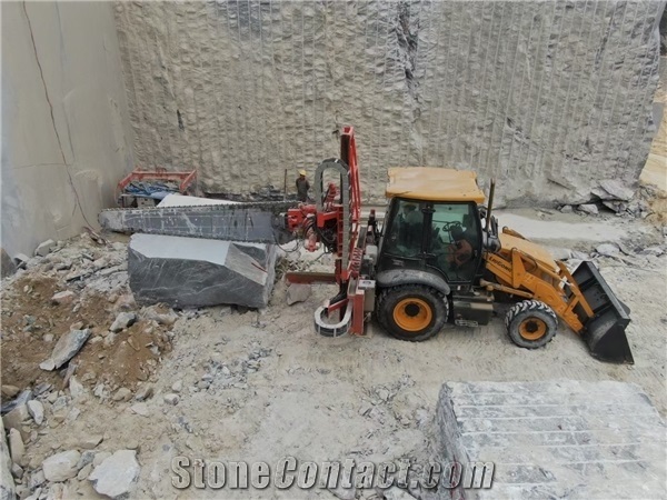 Backhoe Chain Saw Block Squaring Machine