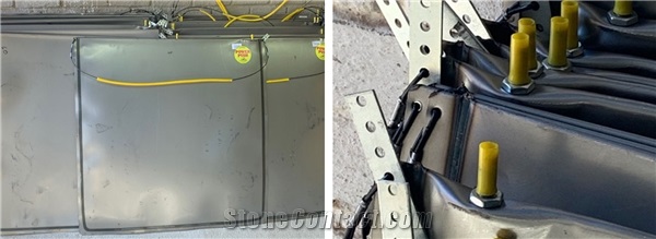 Quarry Hydro Bags - expanding steel cushions 