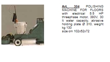Art. 304 POLISHING MACHINE FOR FLOORS