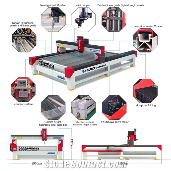 2030 Head Waterjet CNC Waterjet Cutting Machine