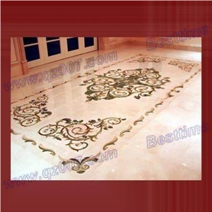 Brown Marble Waterjet Medallion