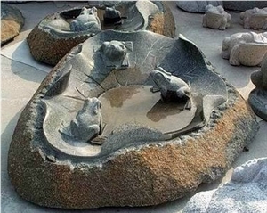 Basalt Carved Bird Garden Ornament