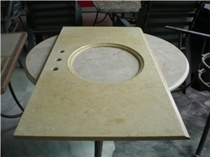 Light Weight Vanity Top, Beige Limestone Vanity Top
