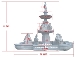 White Marble Sculptured Fountain