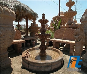 Beige Limestone Fountain