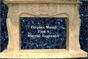 FPM-EMP001, Beige Marble Fireplace