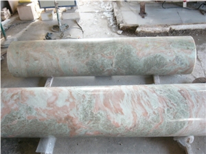 Columns, Pillars, Capitals, Alba Chiara Green Marble Columns