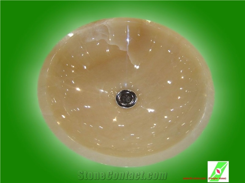 Stone Sink&Basins-1, Yellow Onyx Basins