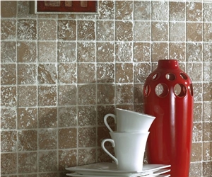 Noce Travertine Wall Mosaic