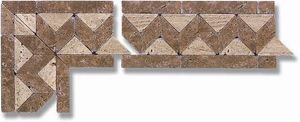 Travertine Mosaic Border Ararat Smooth Corner