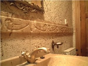 Antique Stone Bath Design, Beige Limestone Bath Design