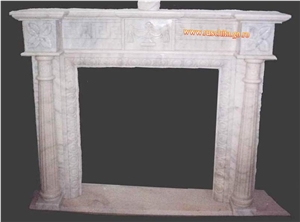 White Marble Fireplace Mantel