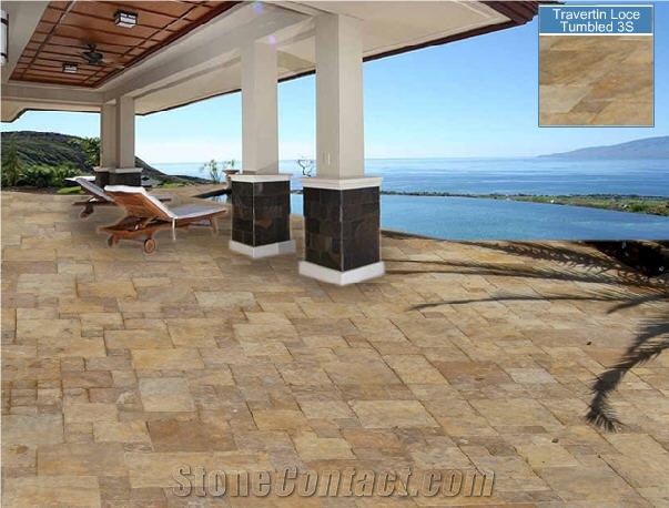 Denizli Noce Travertine Tumbled Floor Tile