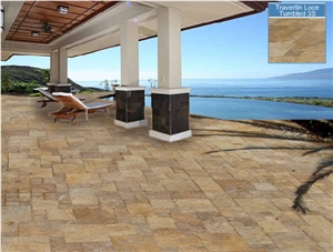 Denizli Noce Travertine Tumbled Floor Tile Denizli Noce Travertine Tumbled Floor Tile