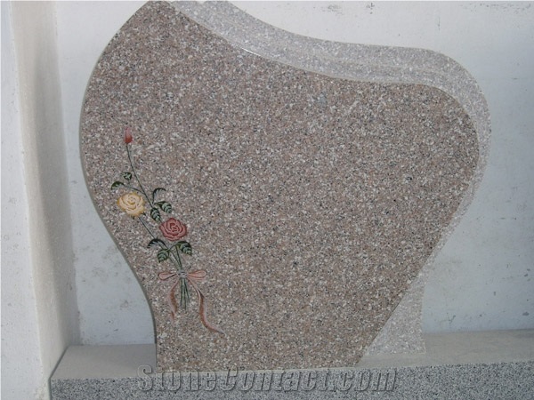 Pink Granite Tombstone and Monument