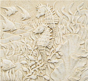 Beige Sandstone Decorative Elements Embossment