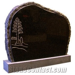 Brown Granite Tombstone