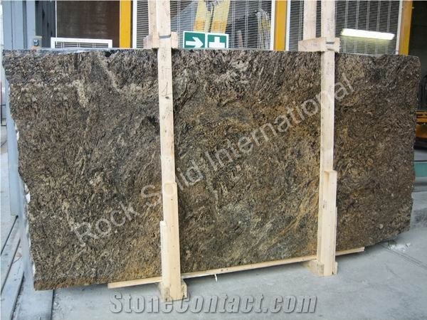 Crema Espresso Granite Slabs, Brazil Brown Granite