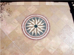 Travertine Waterjet Medallion Travertine Waterjet Medallion