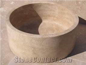 Classic Straight Travertine Bowl