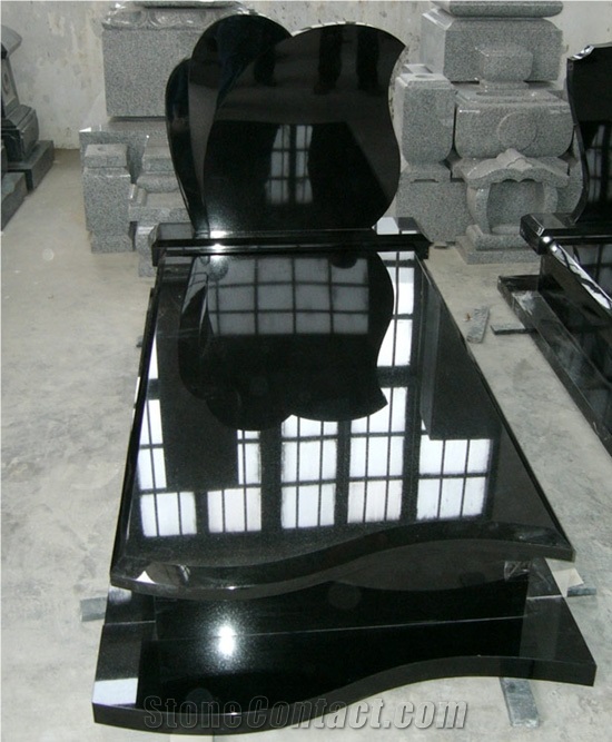 Black Granite Tombstone and Monument